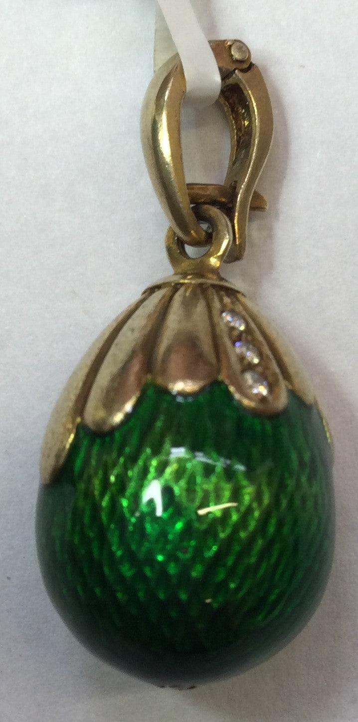 Gld On Silver Green Enam