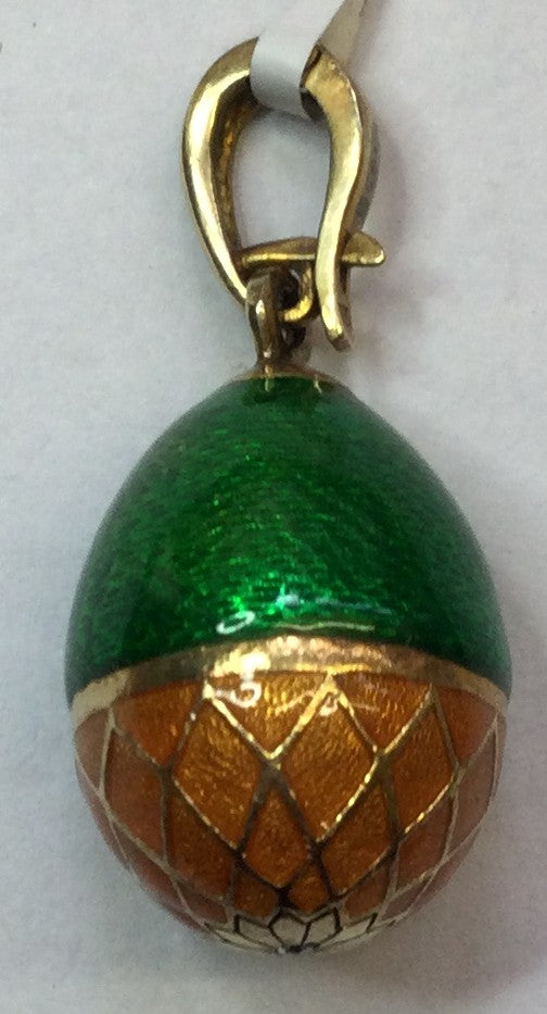 Gld On Silver Green Enam