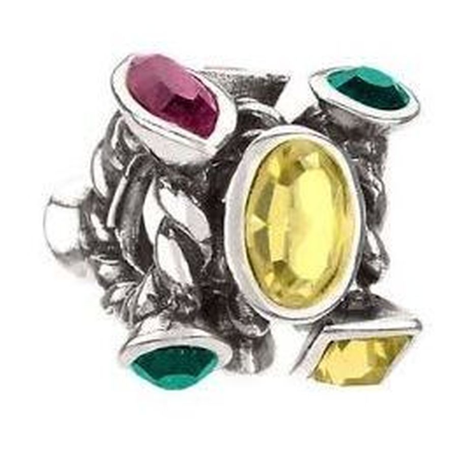 Silver & Crystal Bead - Mardi Gras