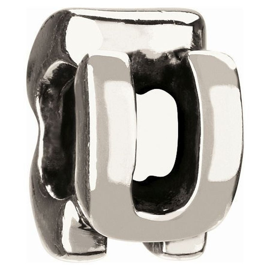 Silver Bead - Letter U