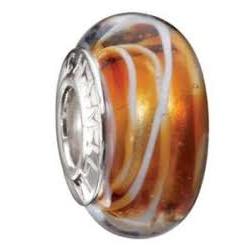 Silver Murano Glass bead - Umbra Swirl