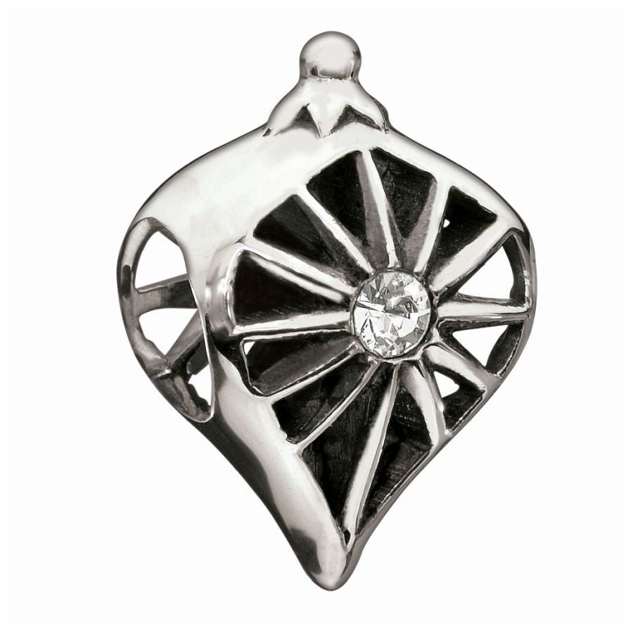 Silver bead - clear crystal bauble - Glorious