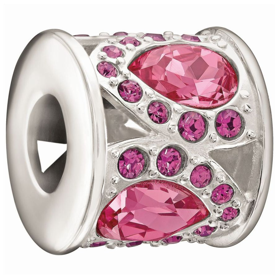 Silver Bead - Royal Petals - Pink & Purple Crystal