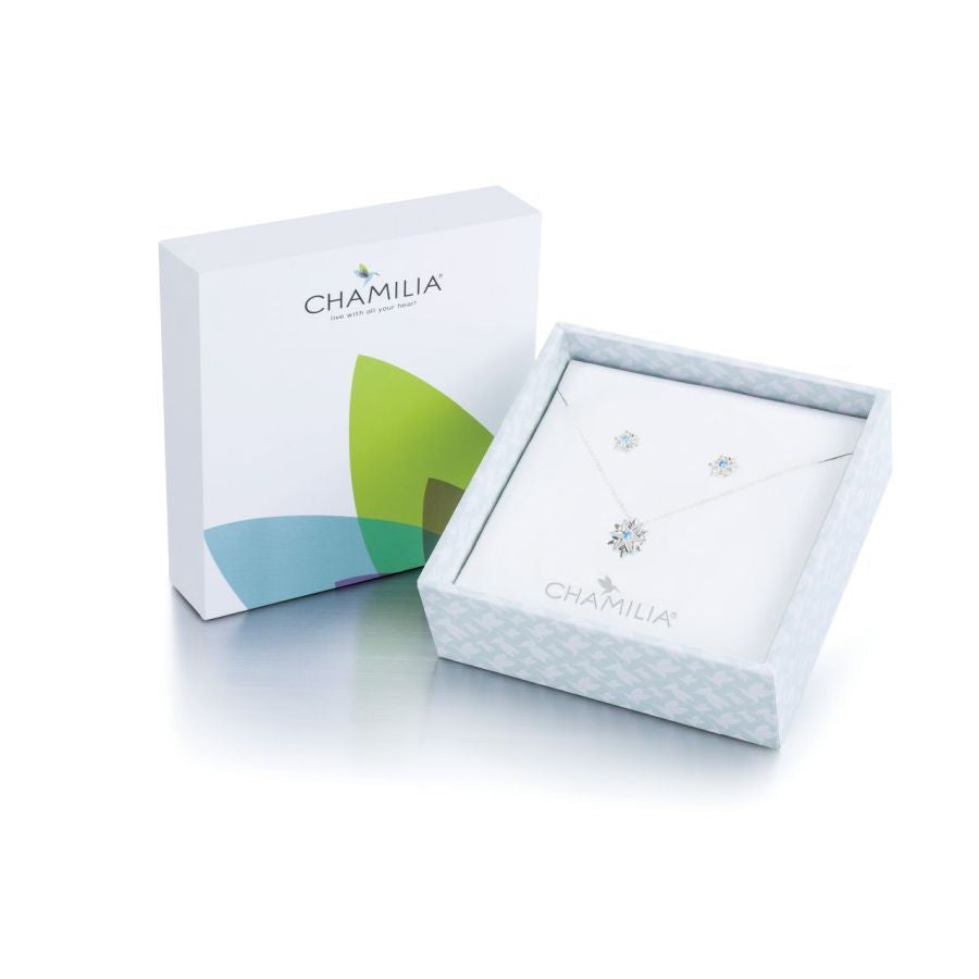 Silver Disney Frozen Pendant & Earring Set