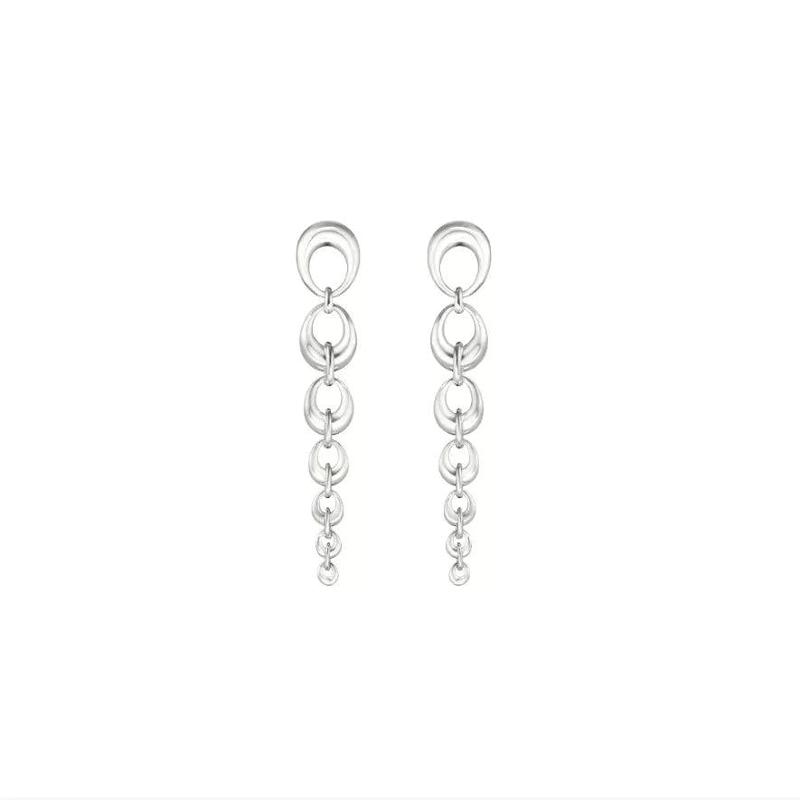 Silver Offspring Long Drop Earrings