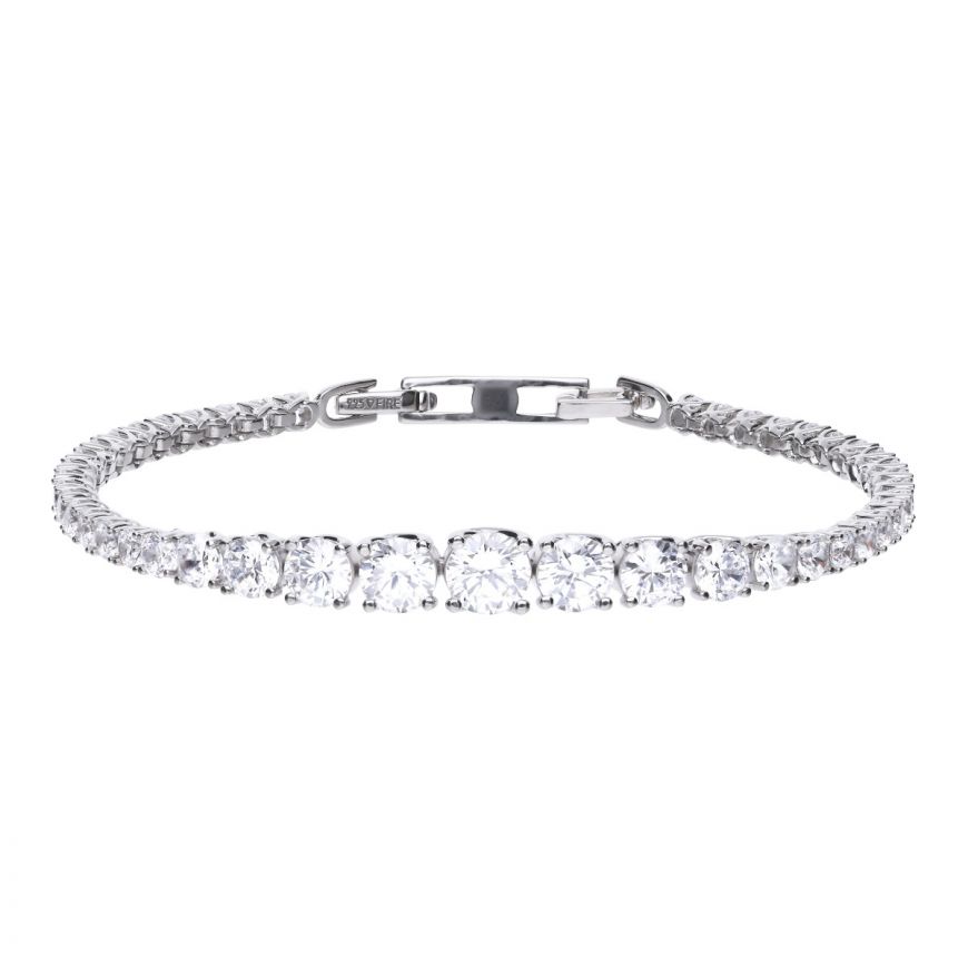 Silver Graduated CZ Tennis Bracelet