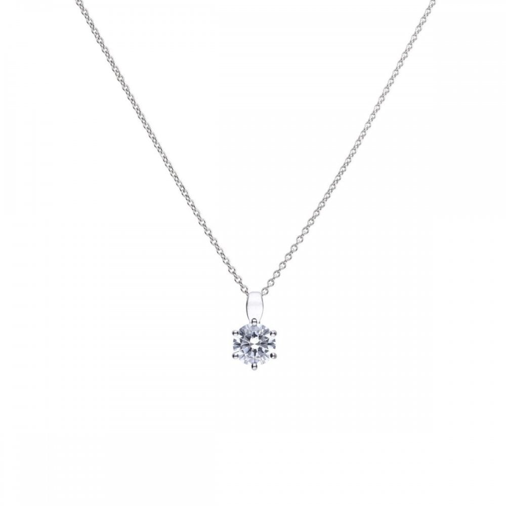 Sil-Solitaire Cz Clw Pndt 0.5ct