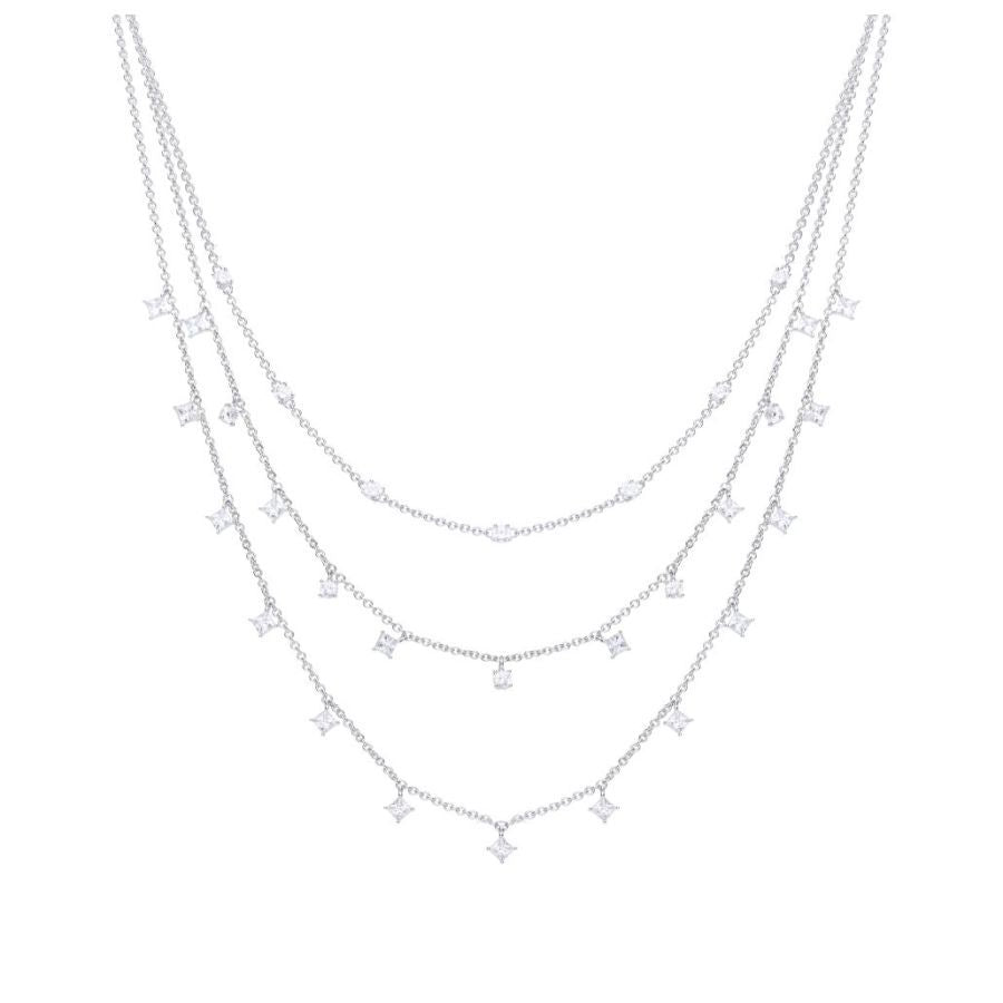 Silver Triple Row Necklace