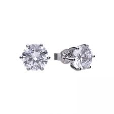 Silver Solitaire Stud Earrings