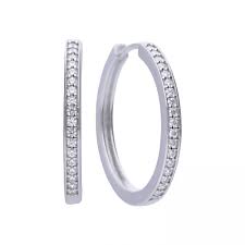 Silver Df Cz Classic Hoop