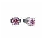 Silver Pink Cz Studs