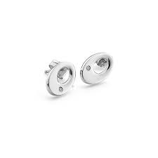 HD Silver Emerge Open Oval Stud Earrings