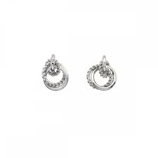 Silver Unity Circle Stud Earrings