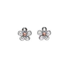 Silver & Rose Gold Plated Forget-Me-Not Stud Earrings