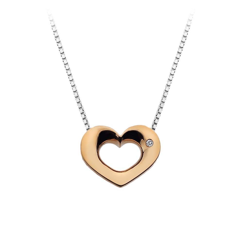 HD Silv+RGP Emerge Open Heart Pendant + Chain