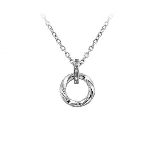 HD Silver Breeze Circle Pendant + Chain