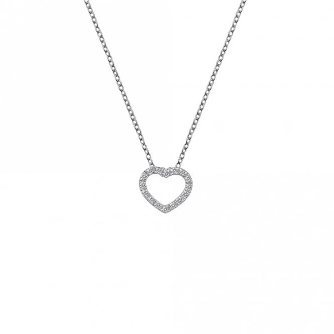 Silver Bliss Heart White Topaz Pendant & Chain