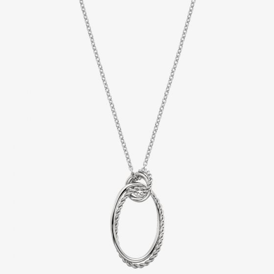 Silver Unity Oval Diamond Set Pendant & Chain
