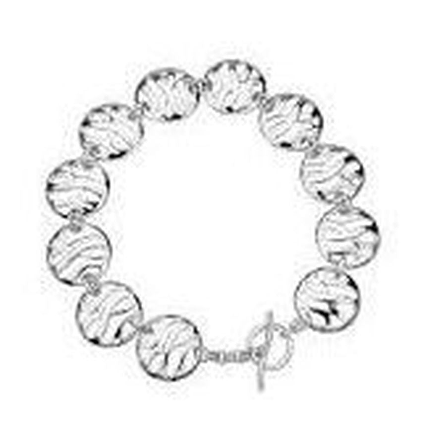 Silver Arabesque Enlaced Disc Bracelet