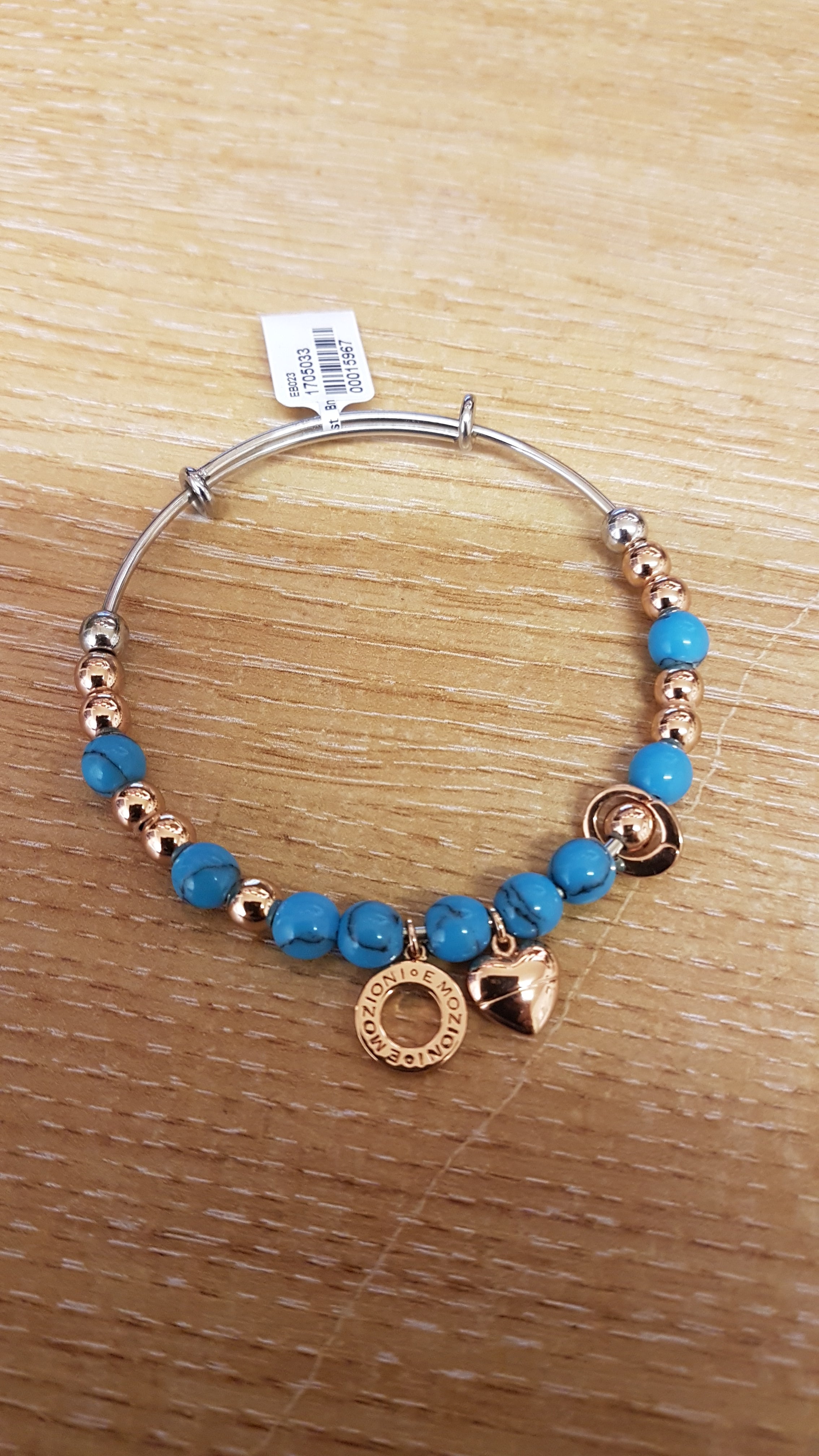 HD Emozioni Silv&RGP Turquoise Bangle