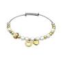 Silver & Rose Gold Plated Small Heart Bangle