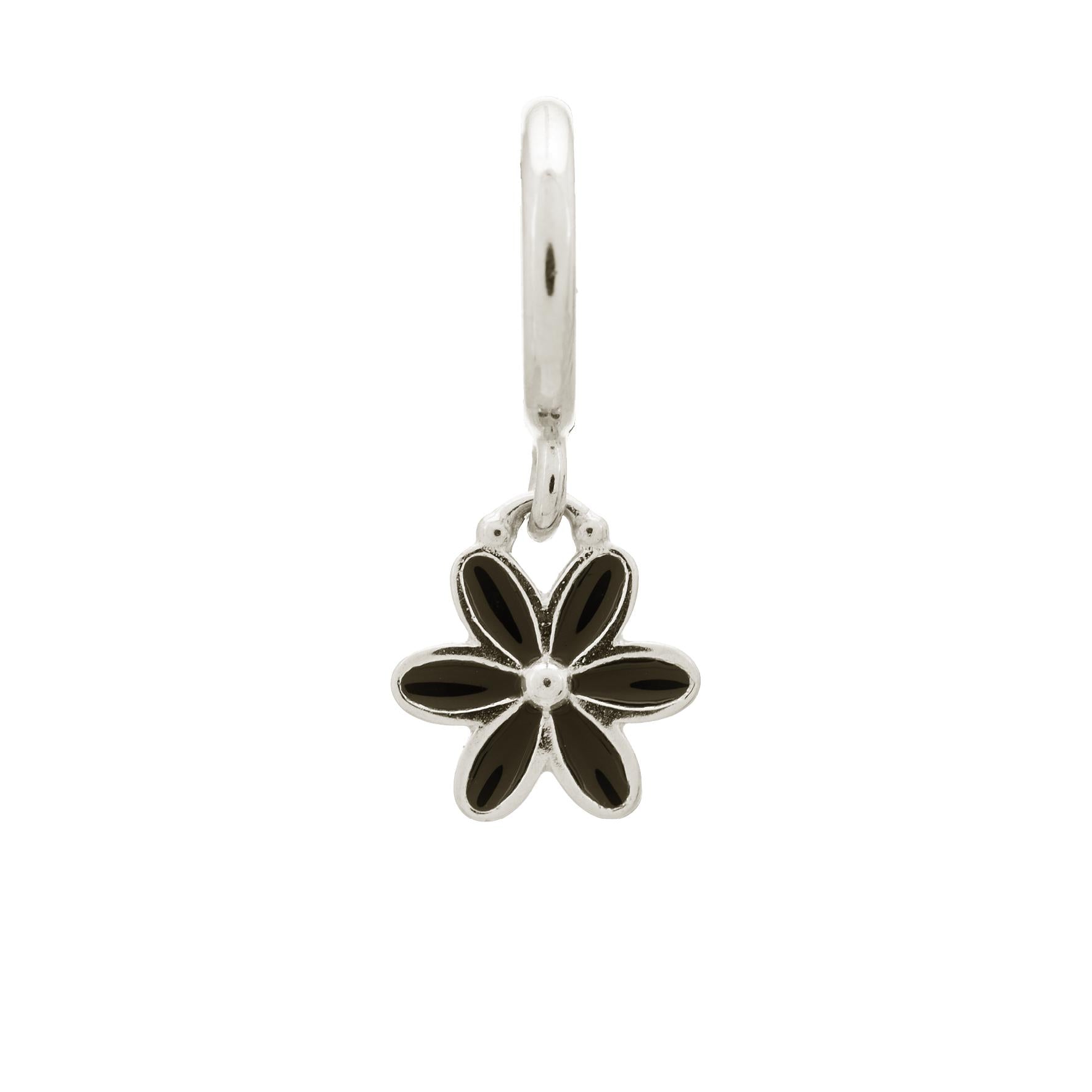 Black Enamel Flower Drop