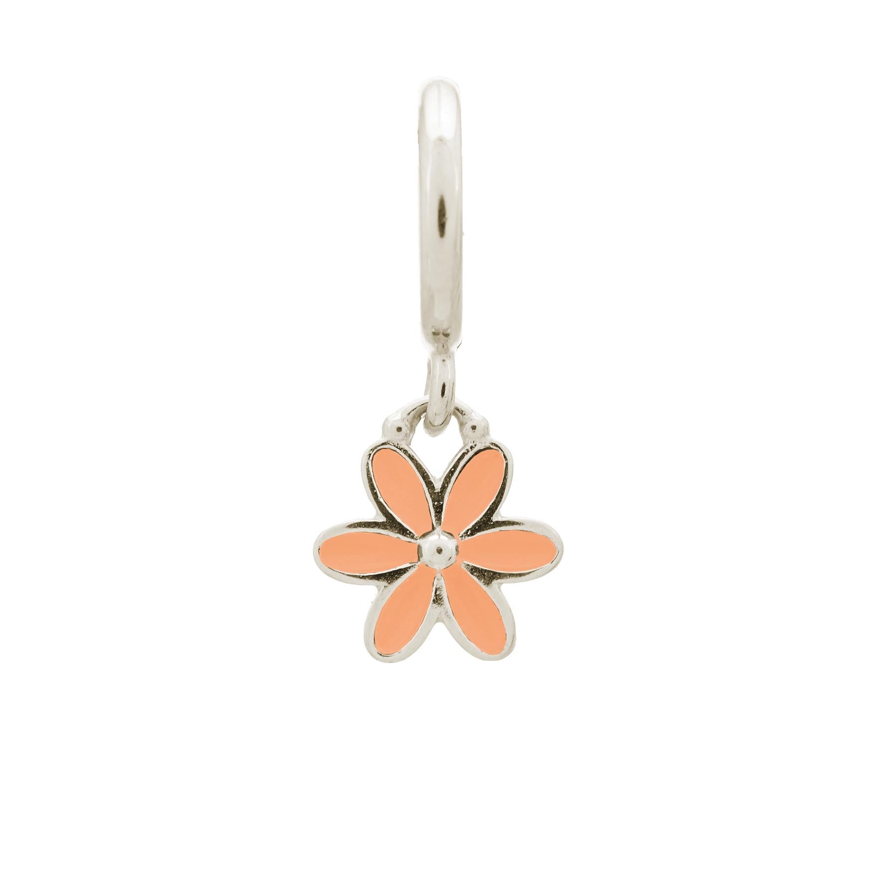 Coral Enamel Flower Drop