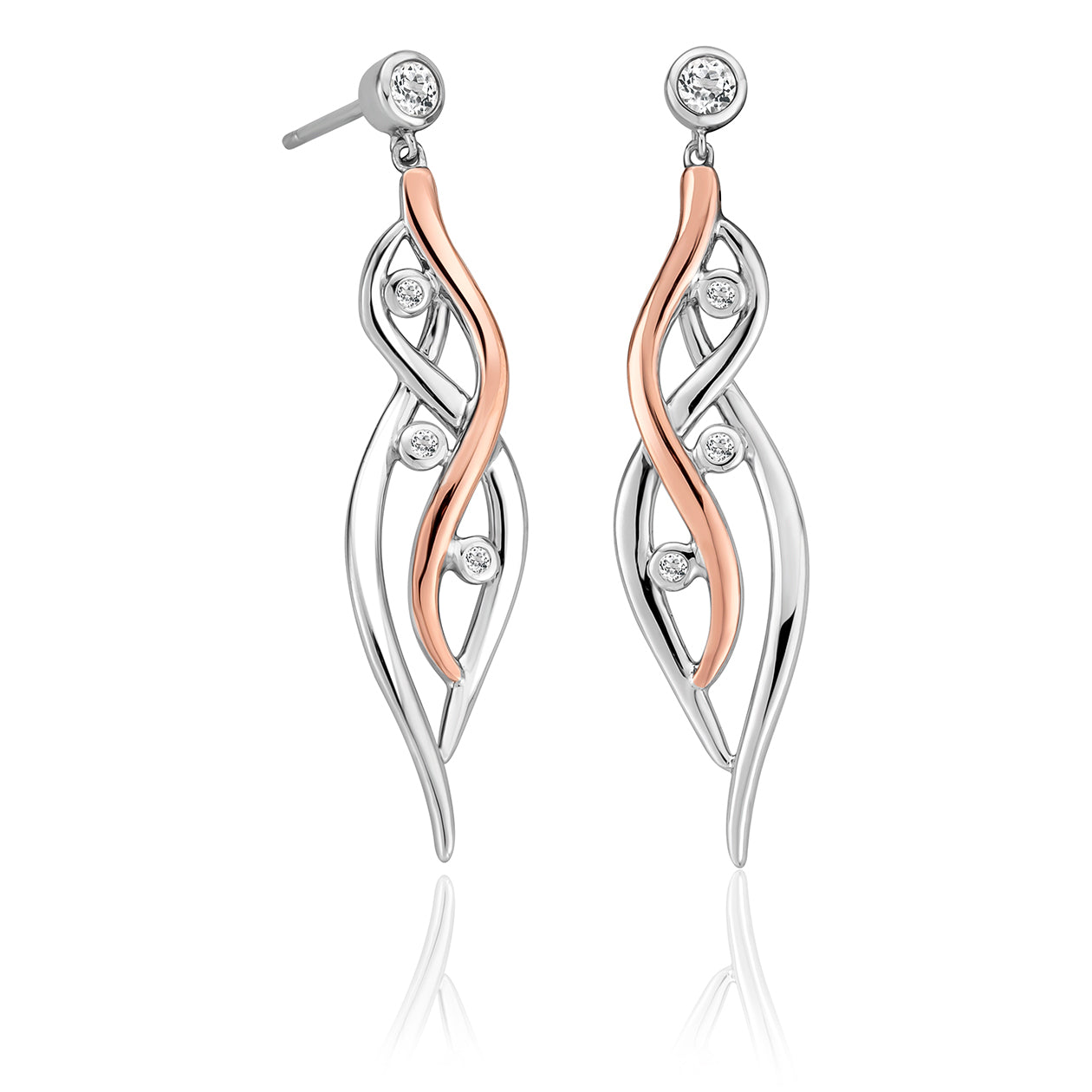 Nature's Wonder Sterling Silver Waterfall Drop Earrings with Topaz