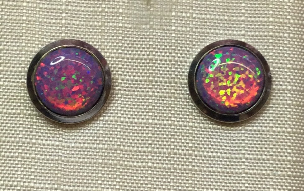Silver 10mm Purp R/O Stud