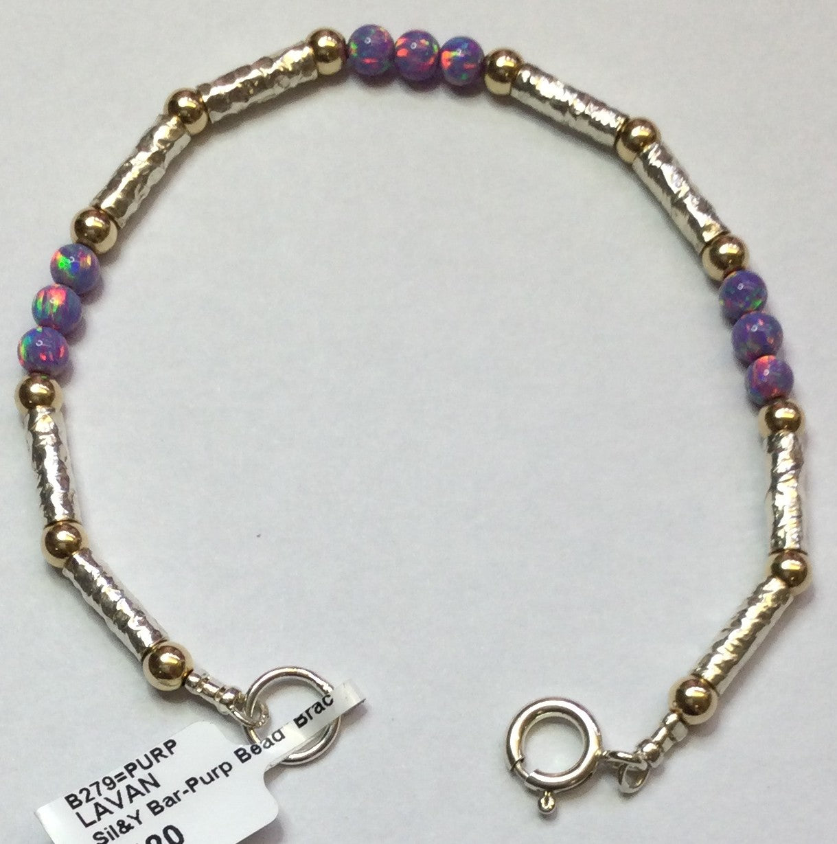 Sil&Y Bar-Purp Bead  Brac