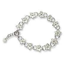 Silver & Enamel Stephanotis White Bracelet