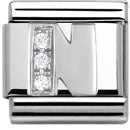 Composable Classic Alphabeth Stainless Steel Cub. Zirc And 925 Silver (N)