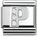 Composable Classic Alphabeth Stainless Steel Cub. Zirc And 925 Silver (P)