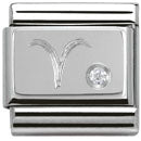 Composable Classic Zodiac Stainless Steel Cub. Zirc And 925 Silver (Aries)