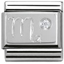 Composable Classic Zodiac Stainless Steel Cub. Zirc And 925 Silver (Scorpio)