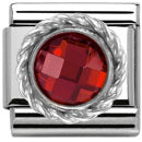 Comp. Cl Cz Round Faceted Stones Stainless Steel And Twisted 925 Silver Detail
