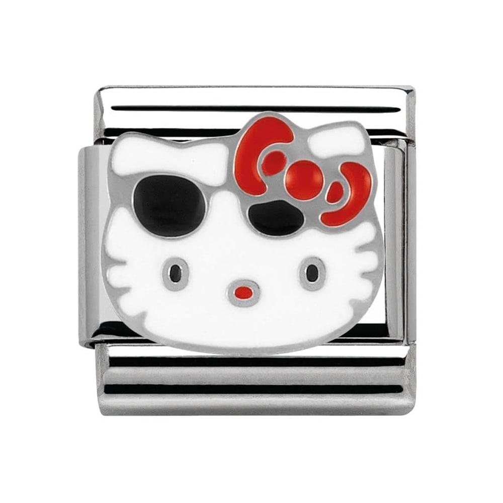 Composable Classic Stainless Steel With Enamel - Hello Kitty - red bow, sunglasses