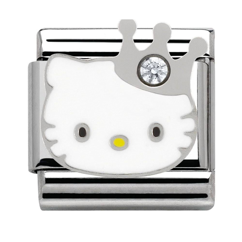 Composable Classic Stainless Steel With Enamel - Hello Kitty - stone set crown