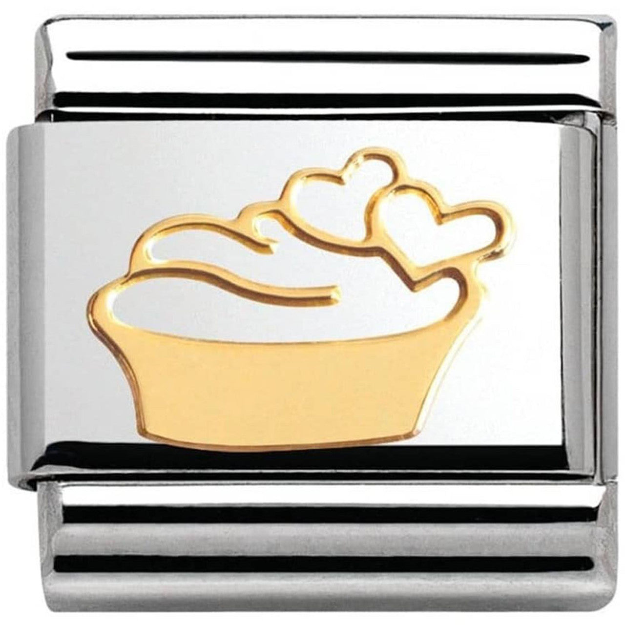 Composable Classic Stainless Steel With 18k Gold Madame & Monsieur -  Muffin with hearts