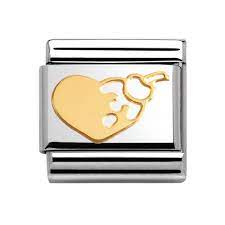 Composable Classic Stainless Steel With 18k Gold Madame & Monsieur -  Heart cookie