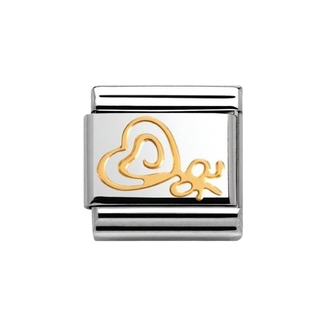 Composable Classic Stainless Steel With 18k Gold Madame & Monsieur -  Heart lollipop