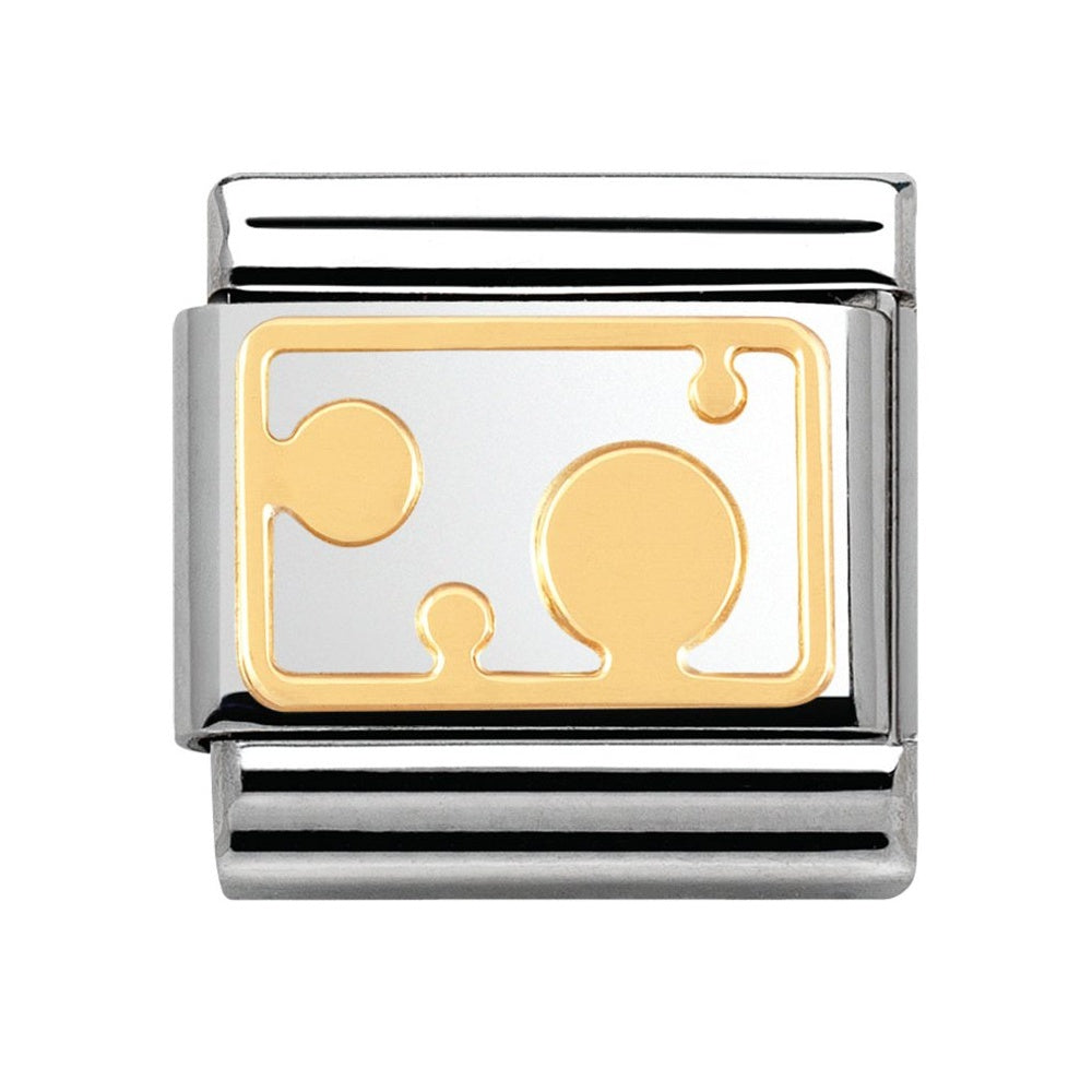 Composable Classic Stainless Steel With Enamel And 18k Gold Pois -  Dots