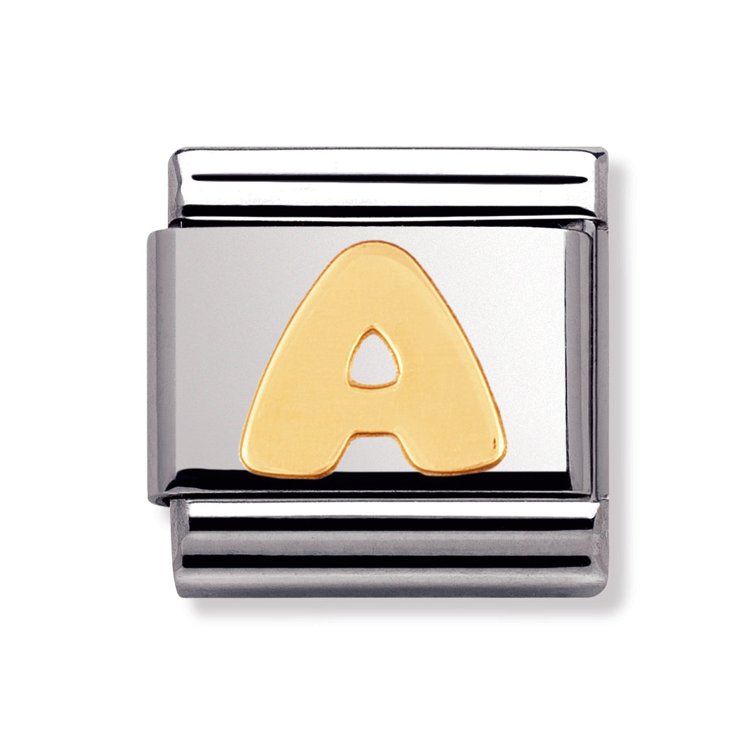 Composable Classic Letters In Stainless Steel With 18k Gold (A)