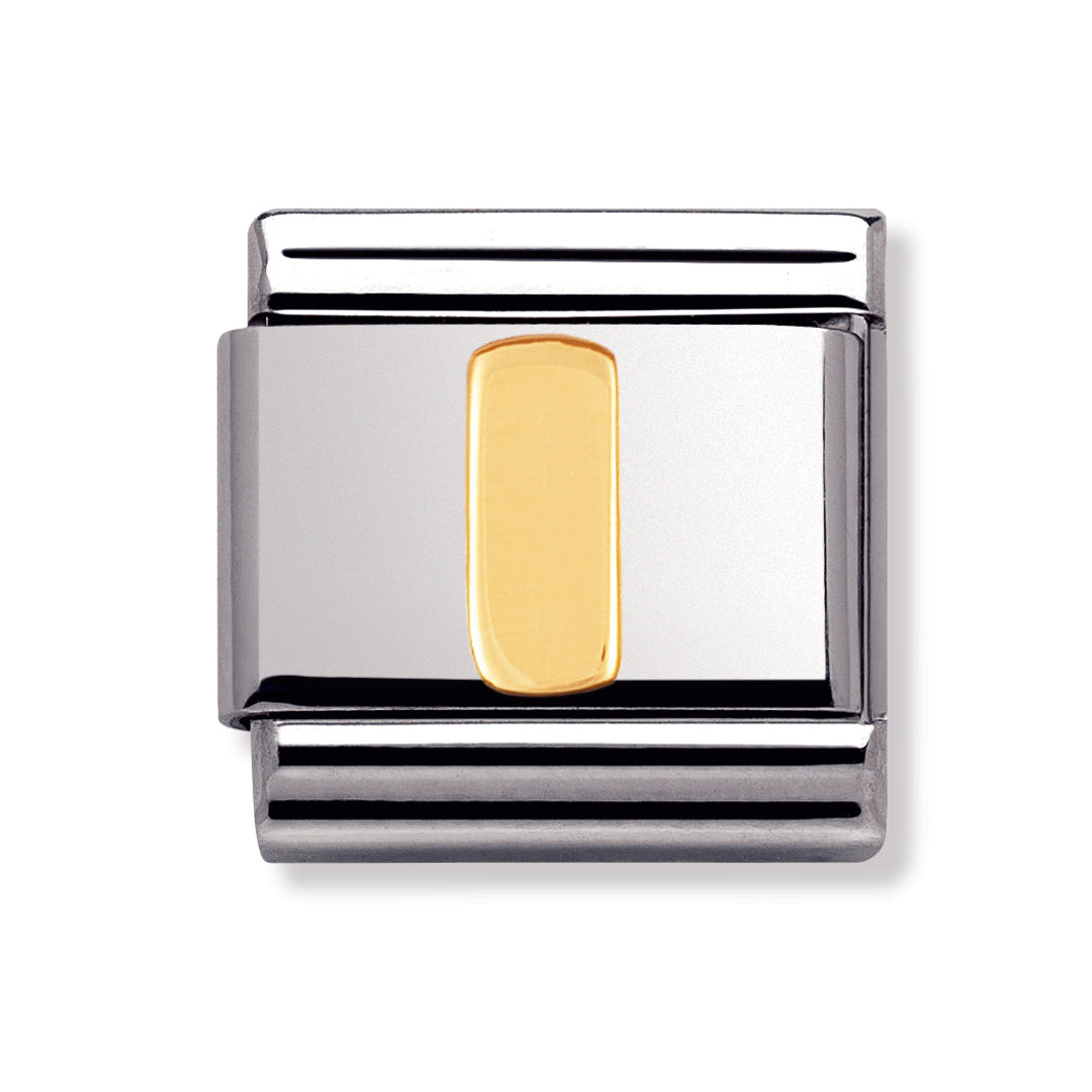 Composable Classic Letters In Stainless Steel With 18k Gold (I)