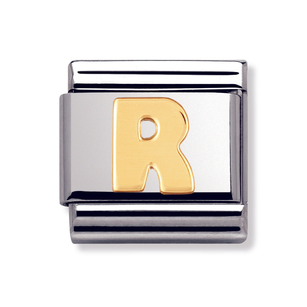 Composable Classic Letters In Stainless Steel With 18k Gold (R)