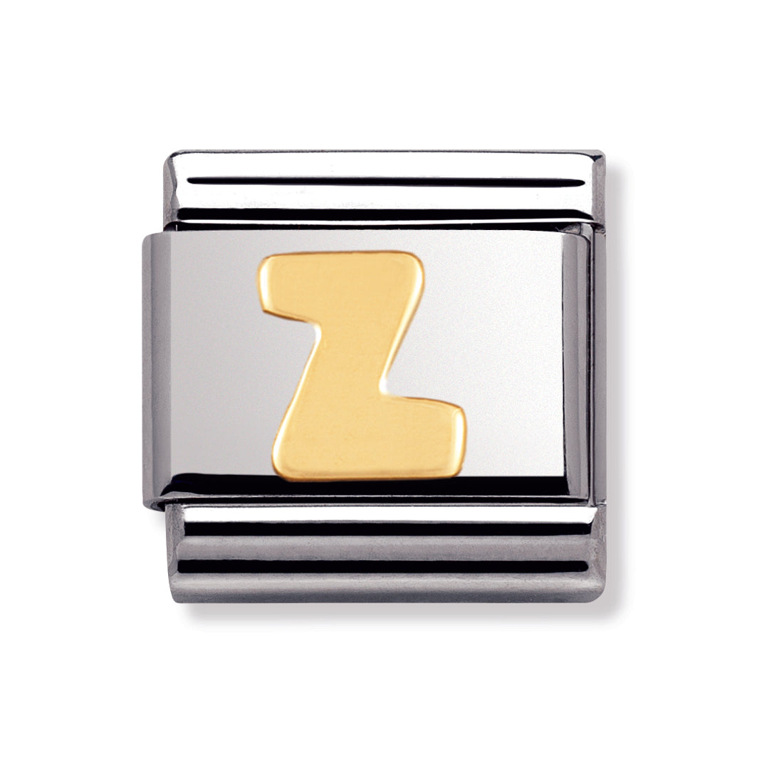 Composable Classic Letters In Stainless Steel With 18k Gold (Z)