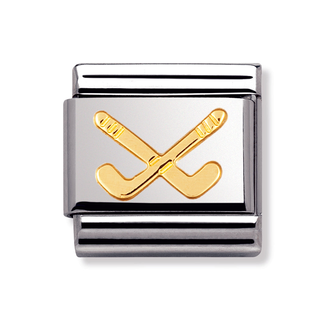 Composable Classic Sports In Stainless Steel With 18k Gold (Hockey Clubs)