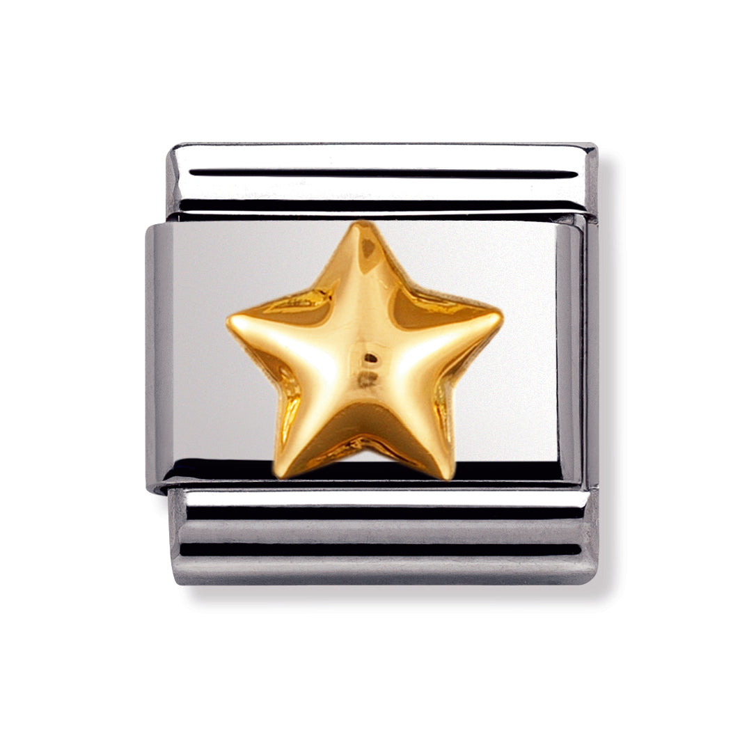 Composable Classic Fun In Stainless Steel With 18k Gold (Raised Star)