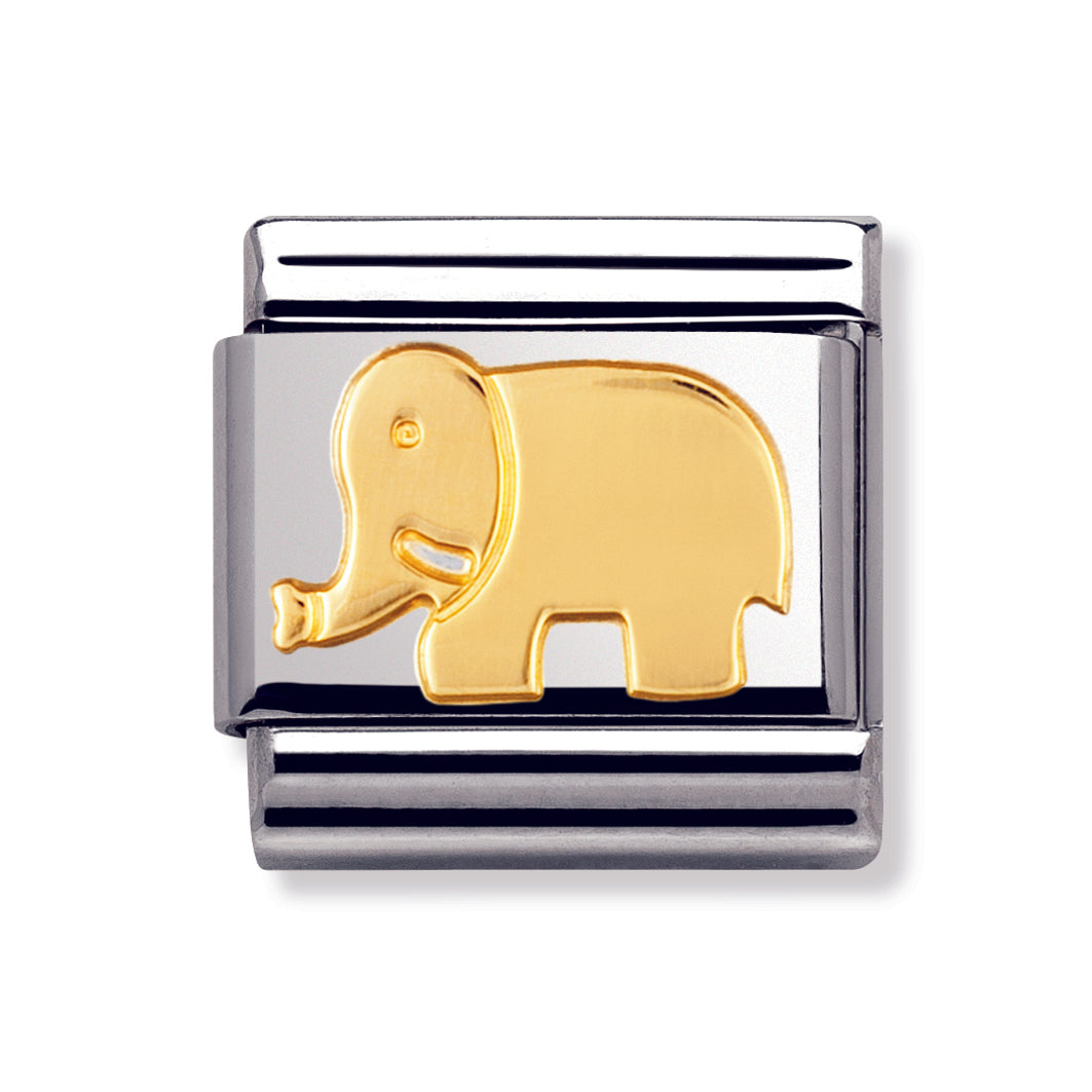 Composable Classic Animals (Earth) In Stainless Steel With 18k Gold (Elephant)