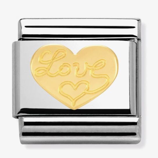 Composable Classic Love In Stainless Steel With 18k Gold (Heart With Crown)